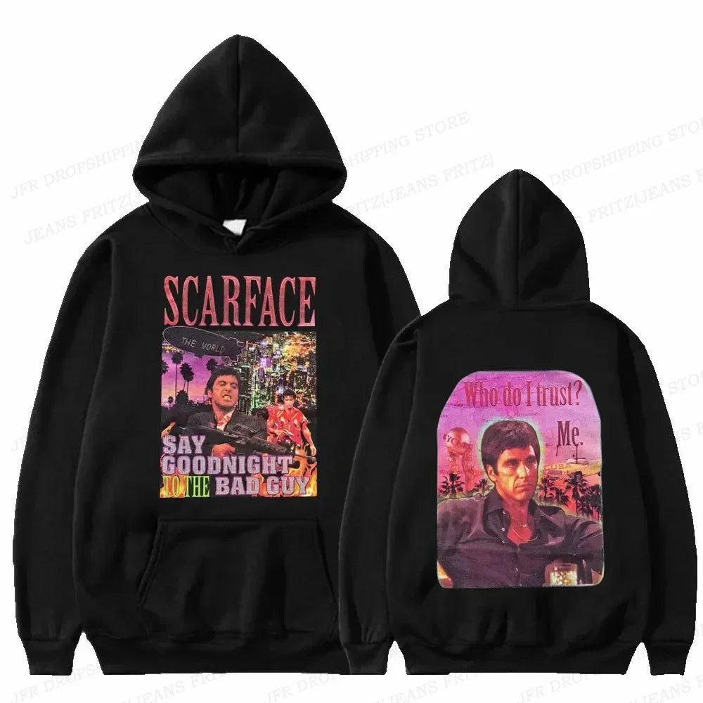 Movie Scarface Hoodies Men Women Fashion Hip Hop Hoodie Kids Coats Women Sweats Tony Montana Clothing Women's Tracksuits Girl