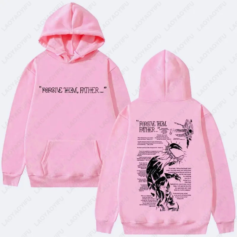 Christian Jesus Merch Forgive Them Father Bible Verse Hoodie Men Women Pullover Hiphop Streetwear Casual Sweatshirt Tops CJ2