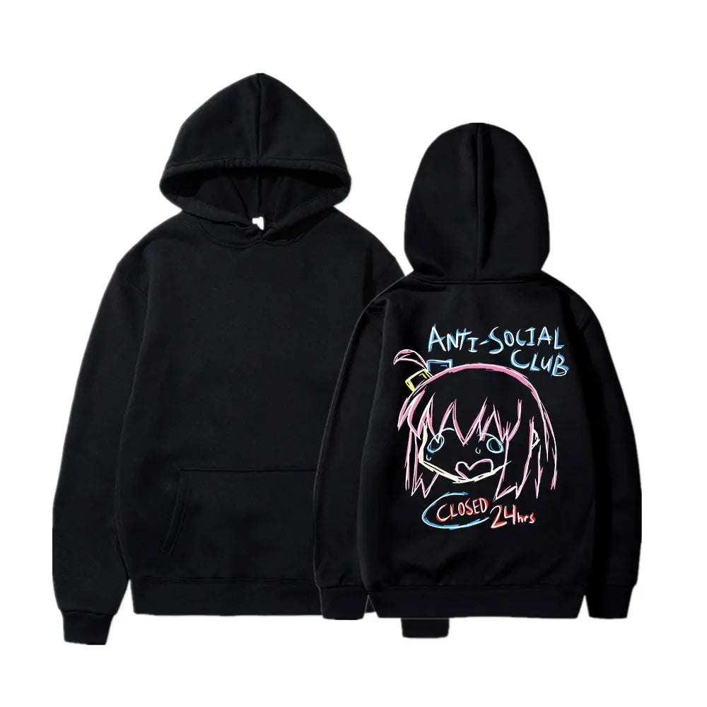 Bocchi The Rock Printing Zipper Hoodie Men Women Casual Personality Hooded Jacket Zip Up Hoodies Sweatshirts