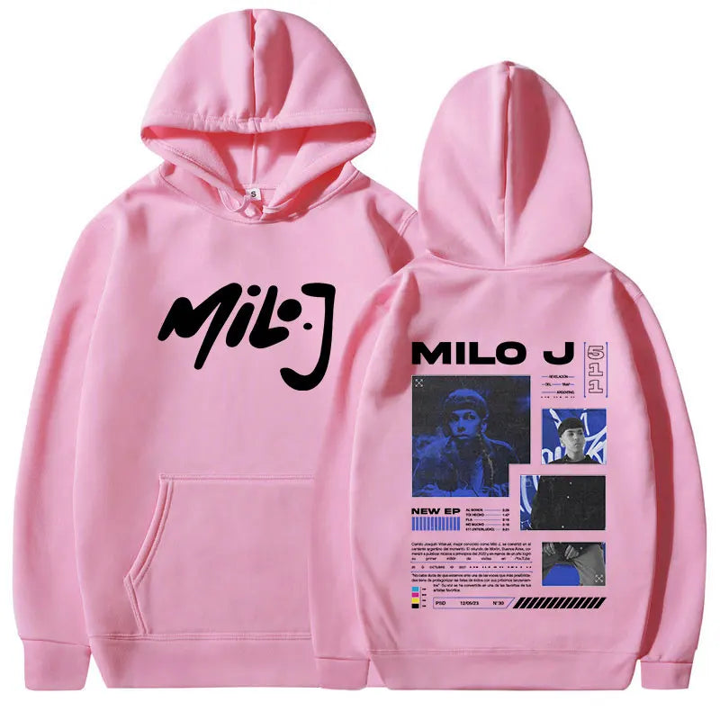 Rapper Milo J 511 Album Merch Hoodies Men Women Clothing Vintage Hip Hop Hooded Sweatshirt Casual Oversized Pullovers Streetwear
