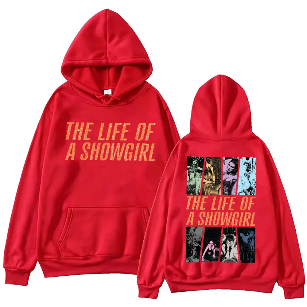 A men's hoodie with a printed pattern of Harajuku street dance from "The Life of a Musical Girl" by Subra Regalo