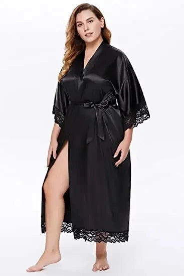 Bride Robe with Lace Sleeves White Boudoir Lace Bridal Robe Long Wedding Kimono Robe for Women Bridesmaid Dressing Gown