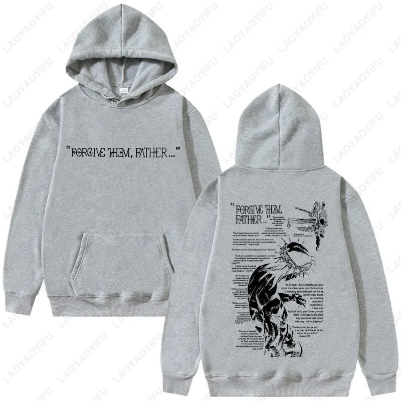 Christian Jesus Merch Forgive Them Father Bible Verse Hoodie Men Women Pullover Hiphop Streetwear Casual Sweatshirt Tops CJ2