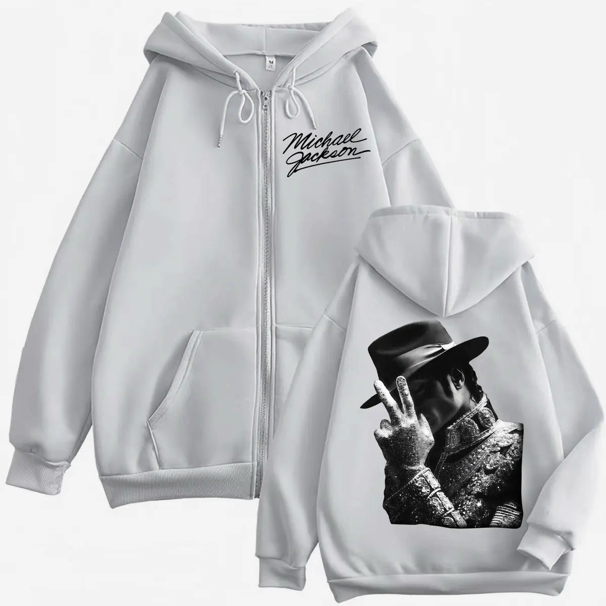 90's Classics Michael Jackson Merch Zipper Hoodie Men Women Fashion Rock Zip Up Pullovers High Quality Fleece Hooded Sweatshirts