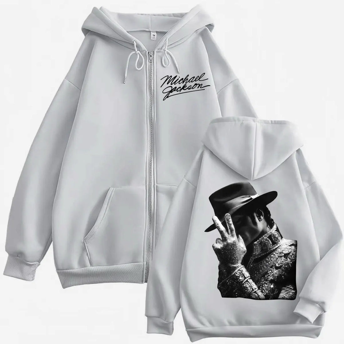 90's Classics Michael Jackson Merch Zipper Hoodie Men Women Fashion Rock Zip Up Pullovers High Quality Fleece Hooded Sweatshirts