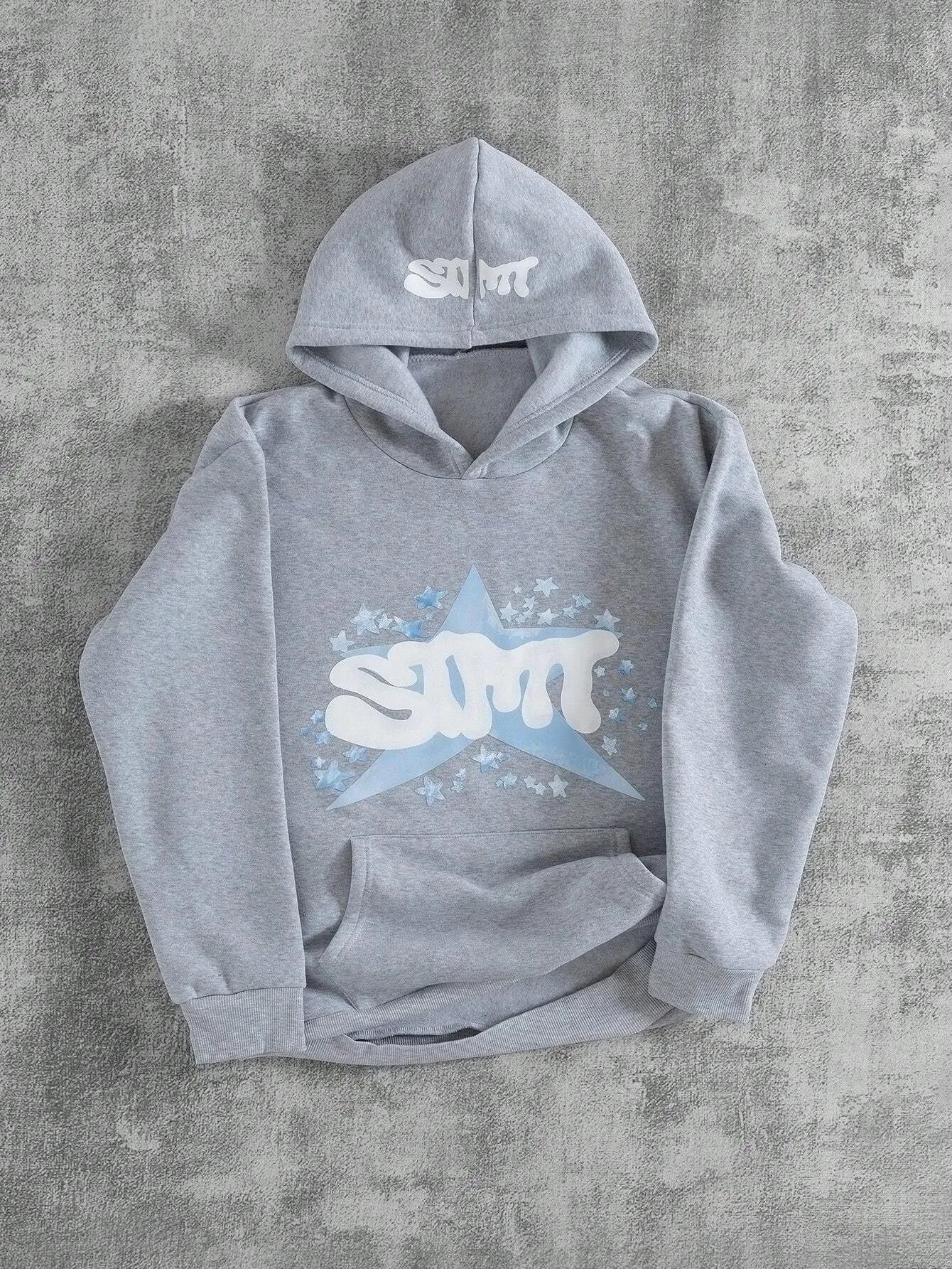 The new men's hooded sweatshirt for Spring and Autumn 2025 is casual fashionable and comfortable with 3D star pattern printing