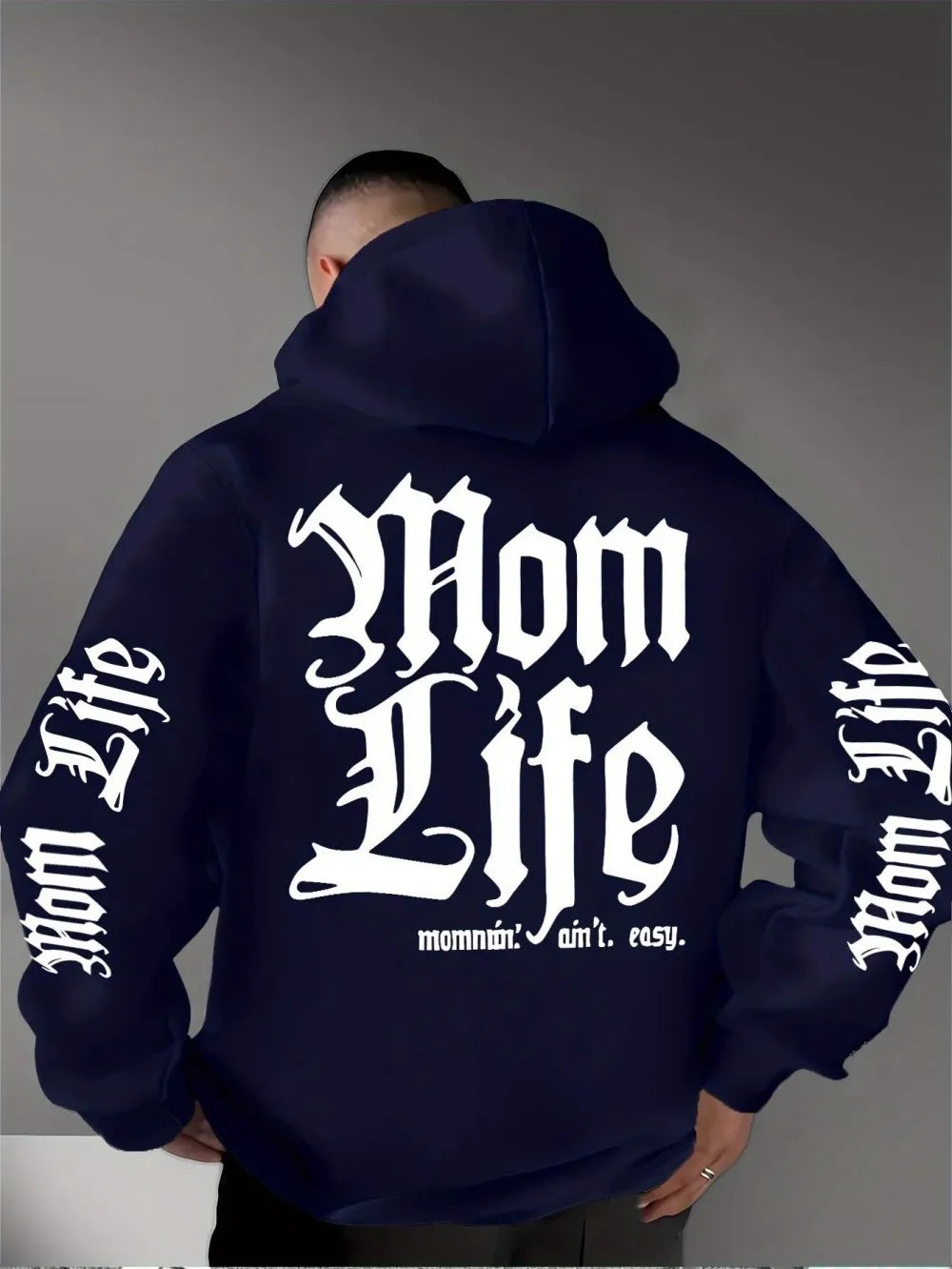 European and American New Men's Autumn Gothic Letter Print Comfortable Soft Hooded Sweatshirt Outdoor Urban Trend Top
