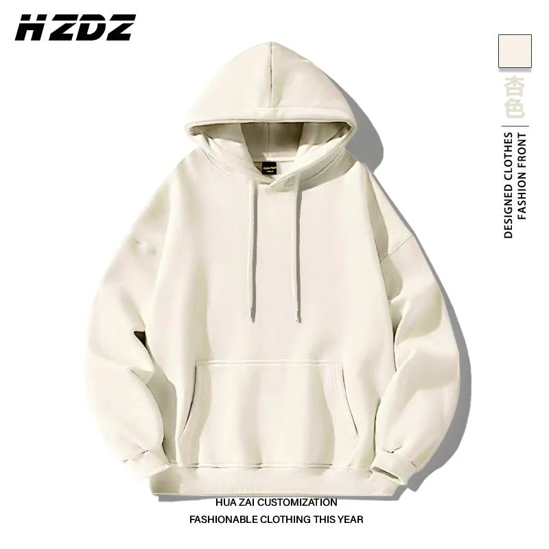 Solid-color Men Women Pullover Hoodie Outdoor Street Casual Fashion Sport Loose Versatile Comfort Autumn Winter Sweatshirt Top