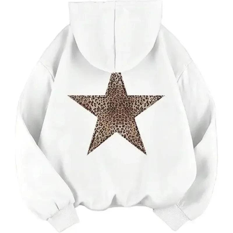 2025 Star Graphic Hoodies Y2k Leopard Print Hooded Sweatshirt Cheetah Hoodie Fashion Casual HipHop Harajuku Unisex Pullover