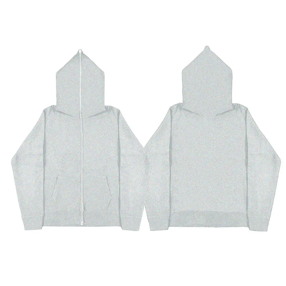 Autumn Winter Polar Fleece Jackets Full Zip Cardigan Hoodies Harajuku Casual Loose Hooded Long Sleeve Sweatshirt Unisex Zip Coat