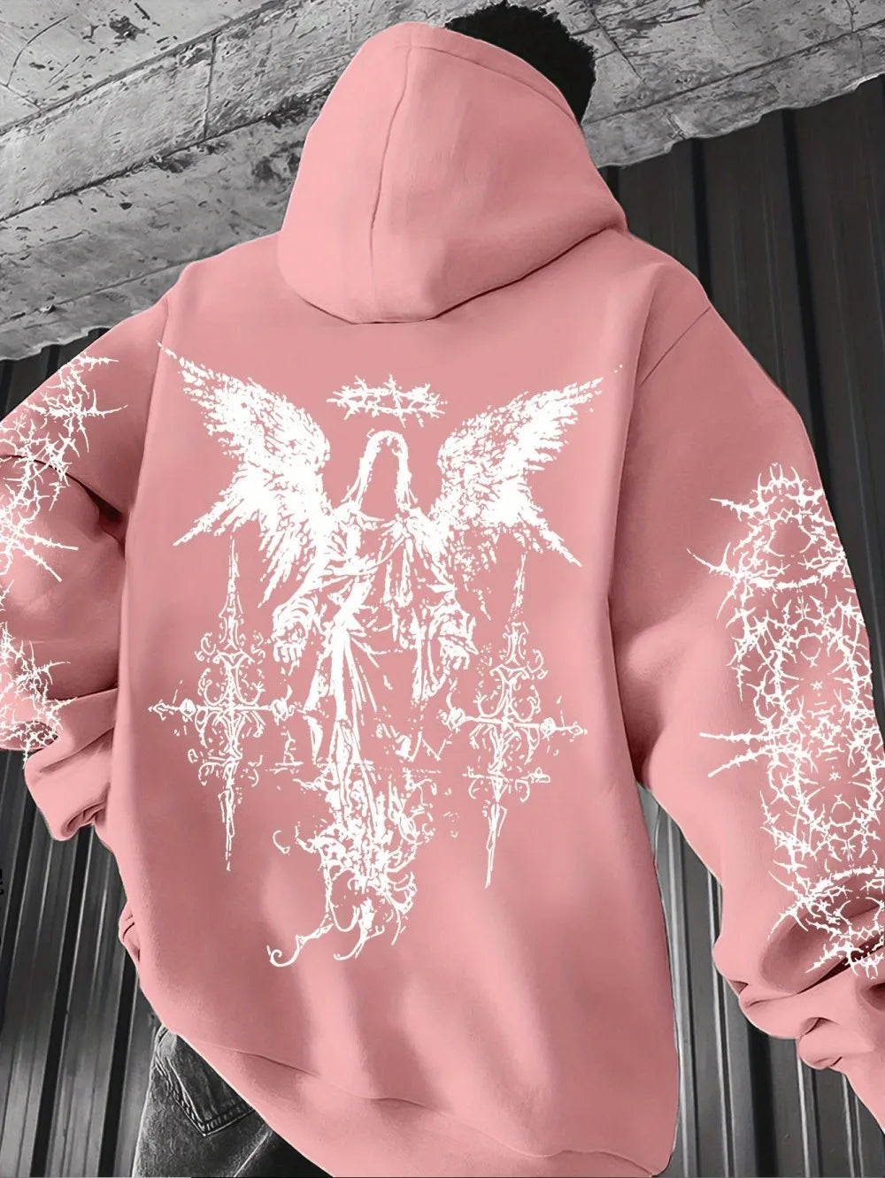 Gothic Style Angel Print Hoodies Men Women Outdoor Street Casual Sport Trend Hip-hop Couple Long-sleeve Autumn Winter Sweatshirt