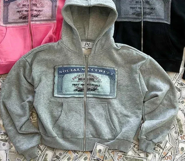 Y2K Retro Hoodie Men's and Women's Custom Print Streetwear Long Sleeve Pullover with Hood