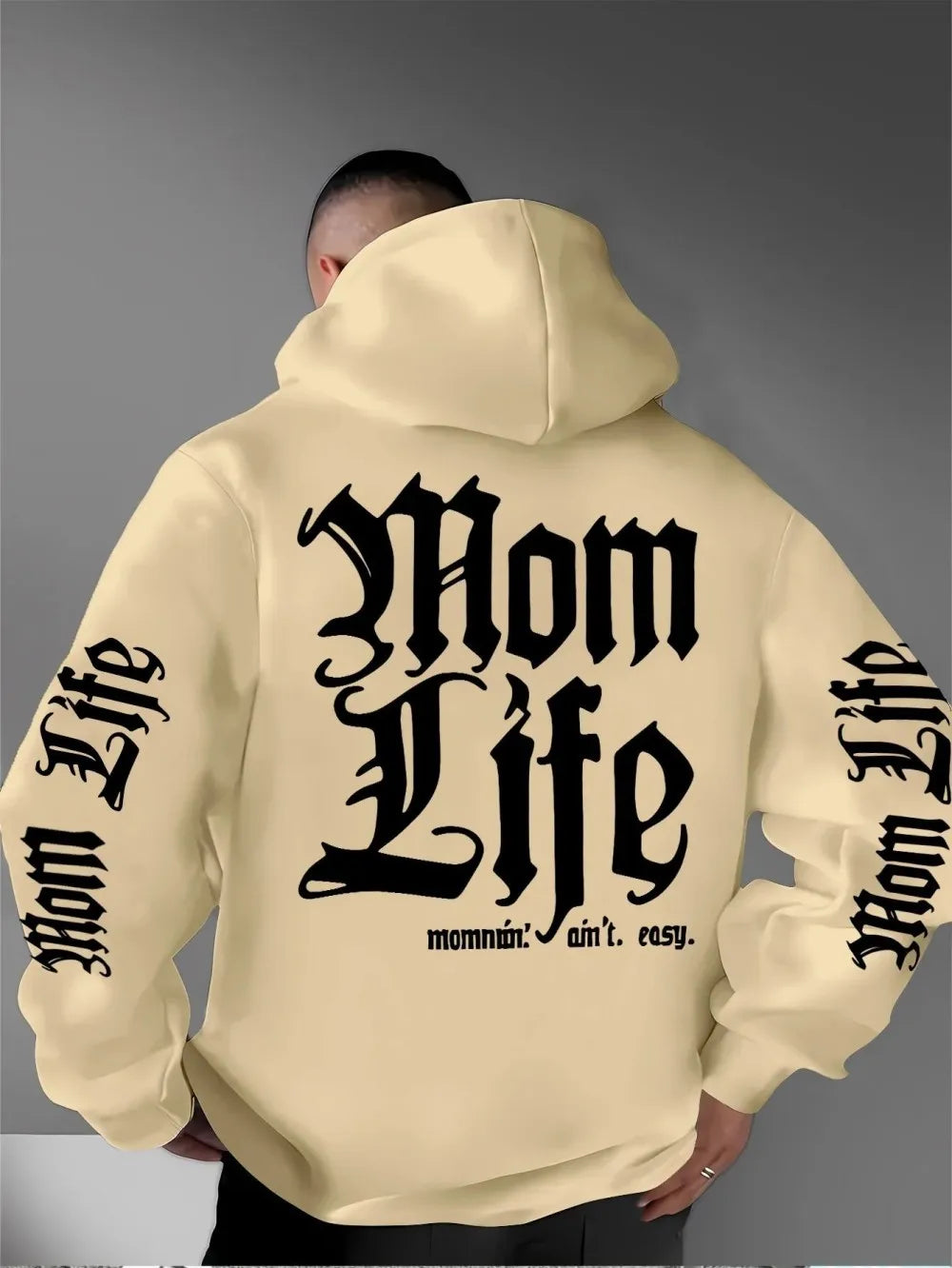 European and American New Men's Autumn Gothic Letter Print Comfortable Soft Hooded Sweatshirt Outdoor Urban Trend Top