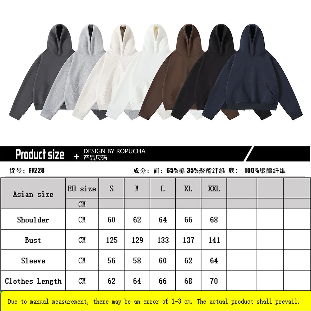 New Arrival Spring & Autumn Short Couple Hoodies for Men and Women - High Weight Pullover Hoodie B255-FW228