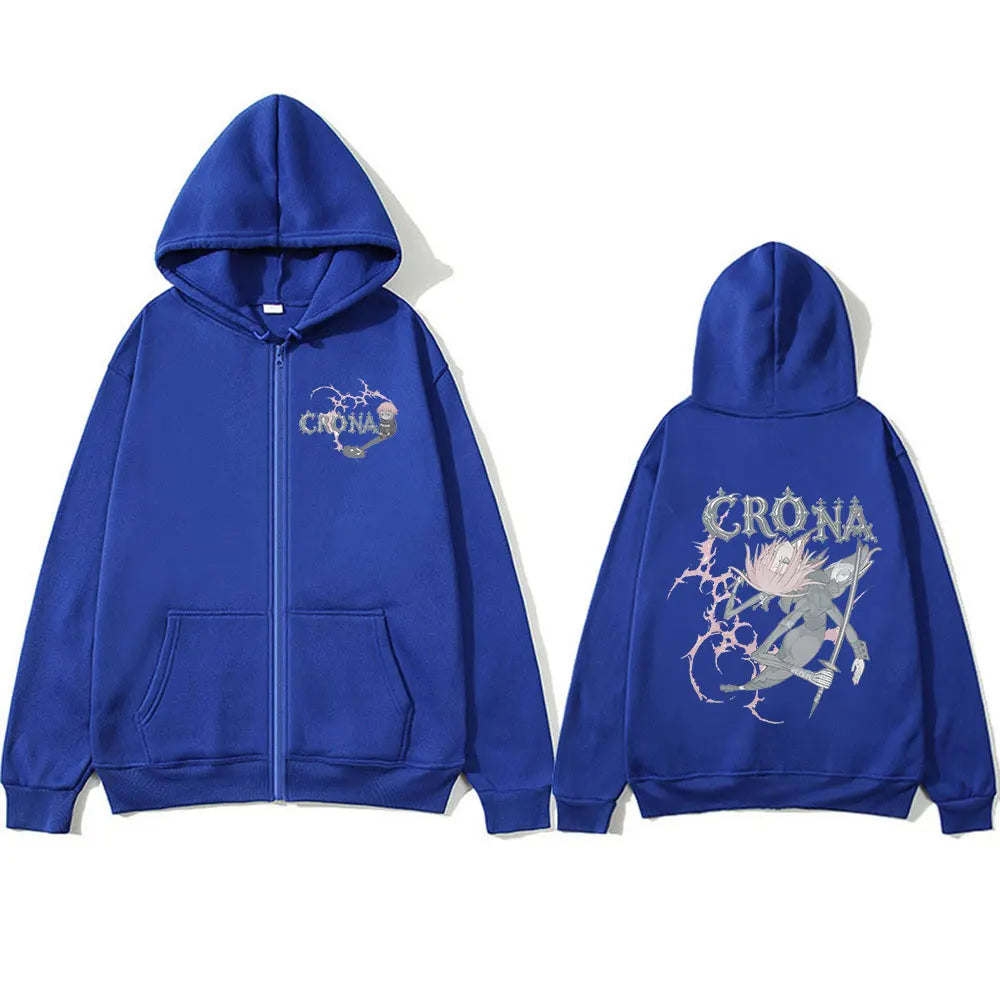 Japanese Anime Soul Eater Crona Zipper Hoodies Men Women Clothing Zip Up Hooded Sweatshirts Long Sleeves Pullovers Jacket Caots