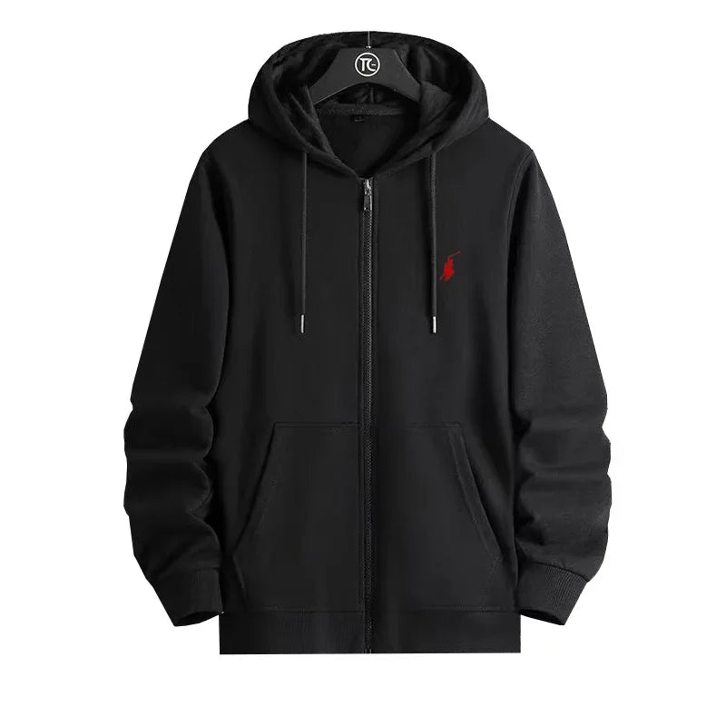 Zipper sportswear men's autumn and winter hoodie set long sleeved hoodie jacket