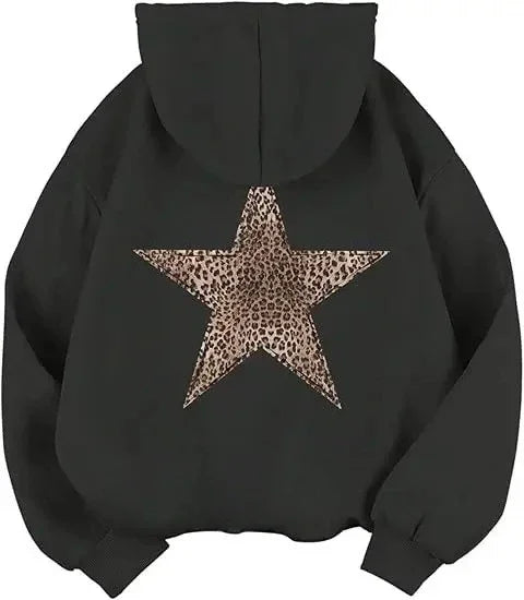 2025 Star Graphic Hoodies Y2k Leopard Print Hooded Sweatshirt Cheetah Hoodie Fashion Casual HipHop Harajuku Unisex Pullover