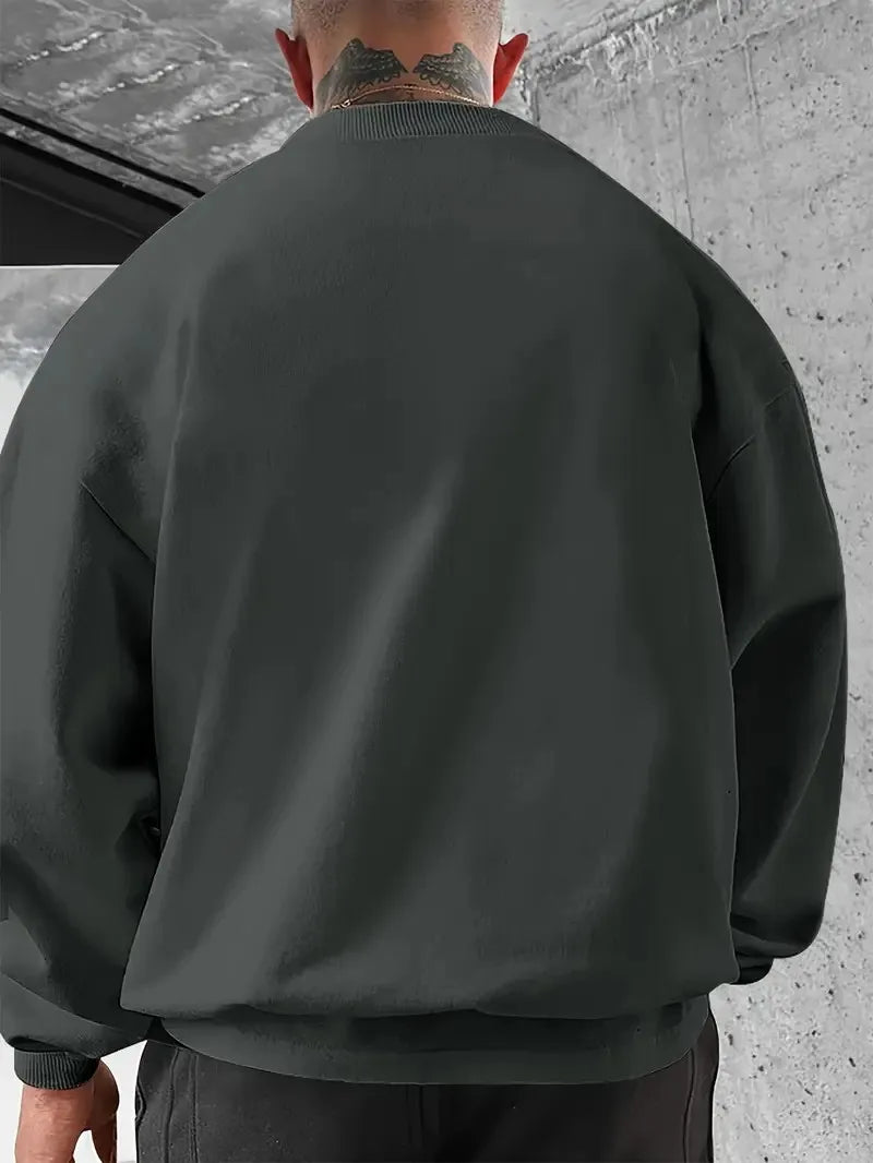 The new men's round-neck hoodie for Spring and Autumn 2025 features street fashion and soft 3D digital pattern printing