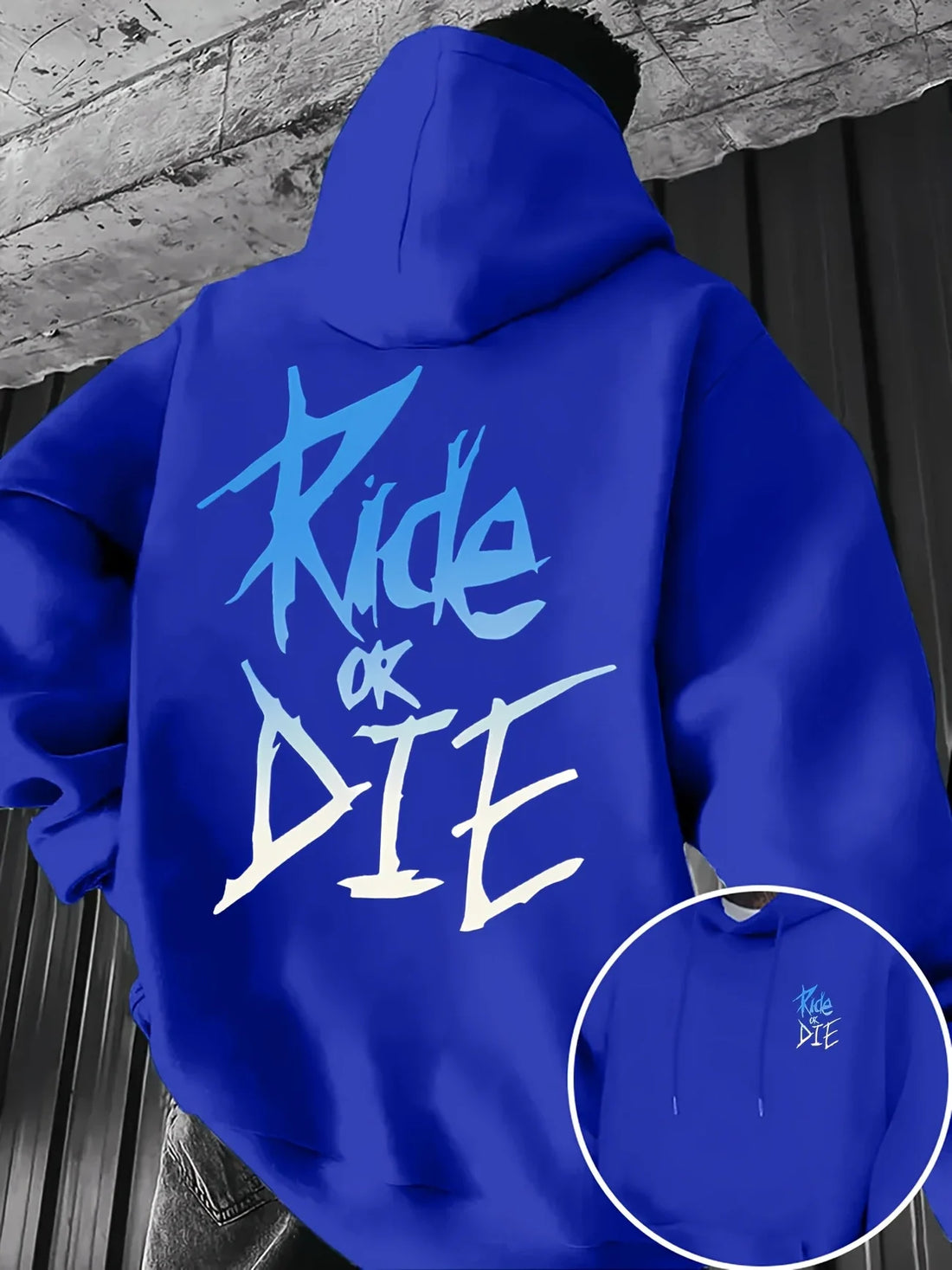 Ride or Die Graffiti Print Street Men Women Hoodie Casual Fashion Trend Loose Sport Autumn Winter Fleece Sweatshirt Clothing Top