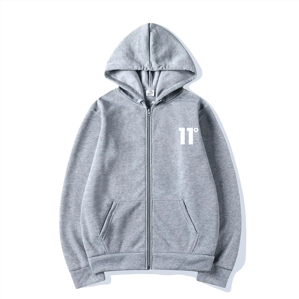Men's zip-up pullover hoodie - fashionable and casual, with a hood, zipper, sporty style, trendy streetwear, skatewear, button-d
