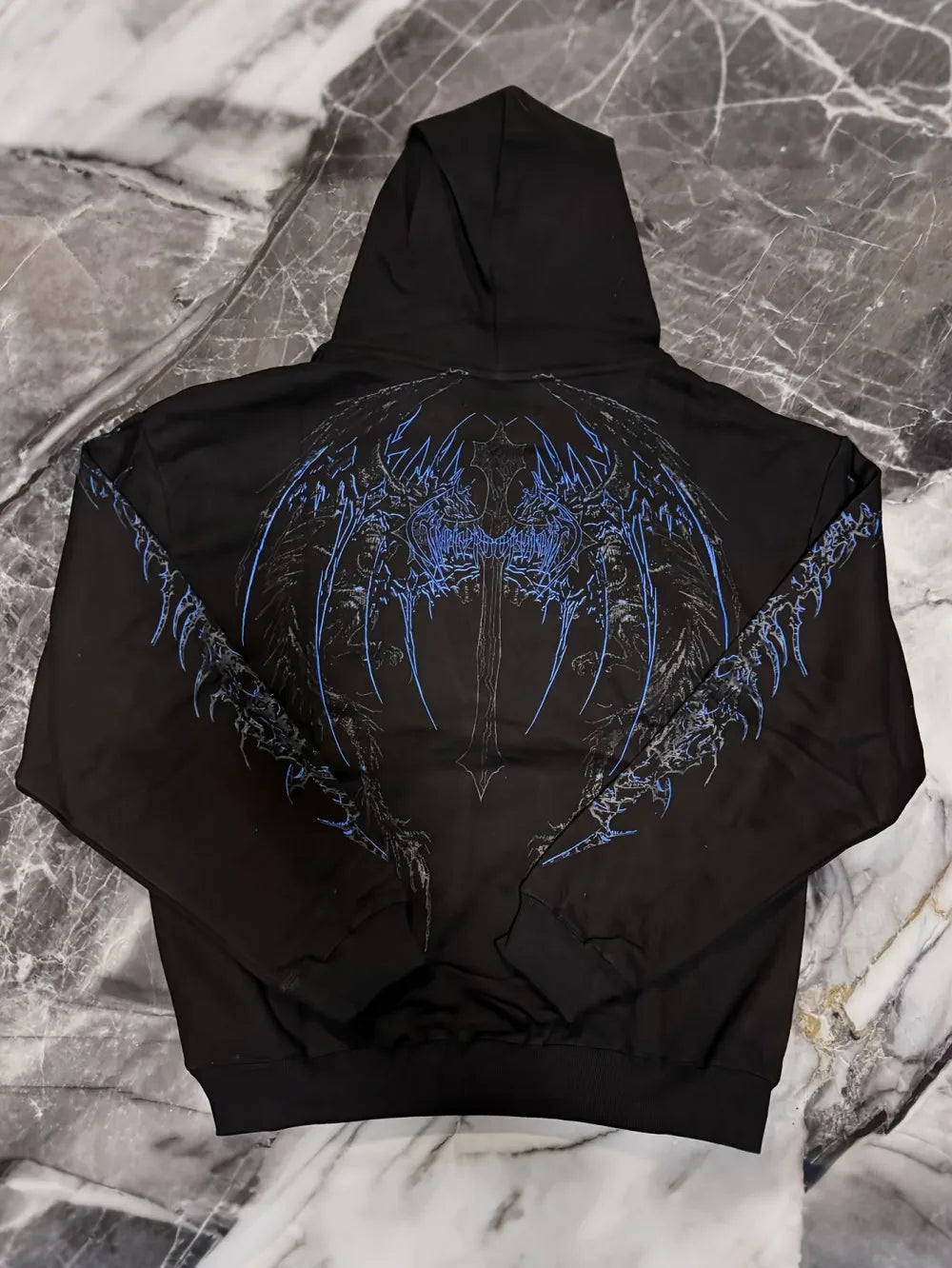 Fashionable men's autumn gym muscle training Gothic letter print soft and comfortable hooded sweatshirt outdoor street sports to