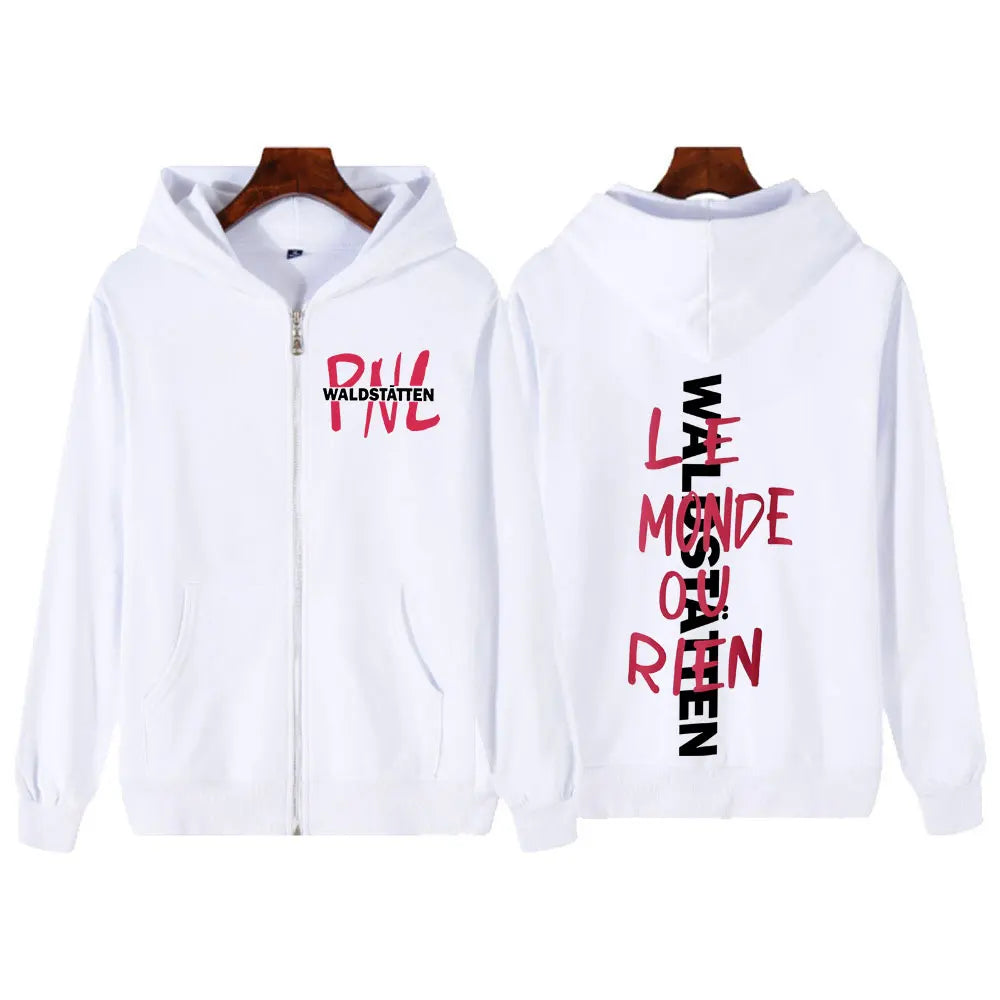 Rapper PNL Que La Famille Le Monde Chico Album Zipper Hoodies Men's Women Fashion Hip Hop Long Sleeve Zip Up Sweatshirts Jackets
