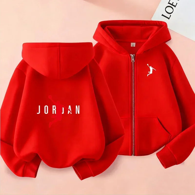 Children's Zipper Clothing Style Basketball Sweatshirt Fashion Idol star Coat Boys Girls 3-13 Yrs Hoodies Sports Casual Cardigan