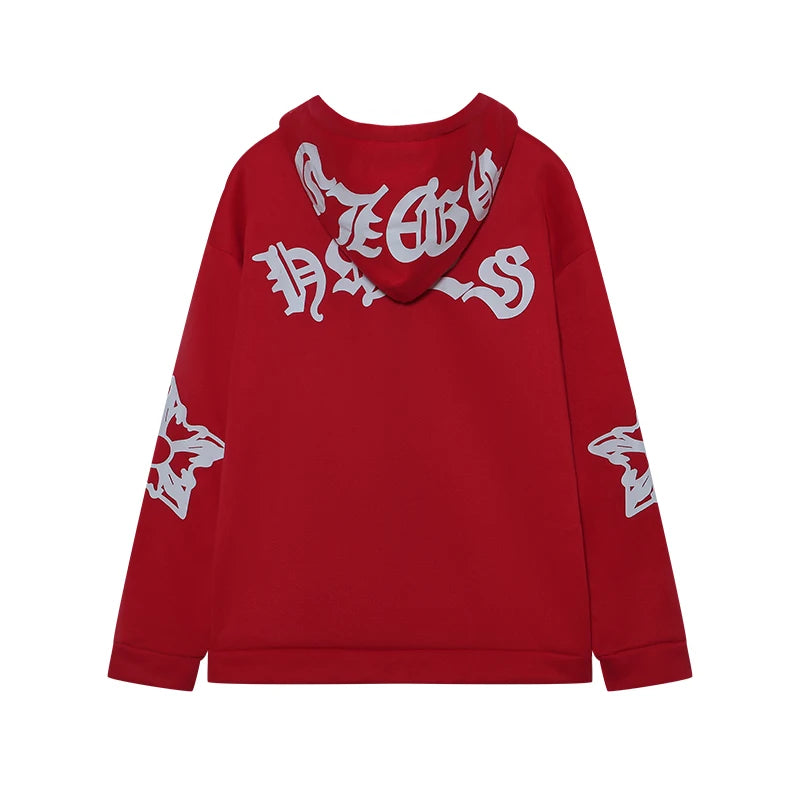 New Women's Street Style Hoodie with Foam Zipper European & American Fashion Casual Comfortable Fit Hooded Sweatshirt