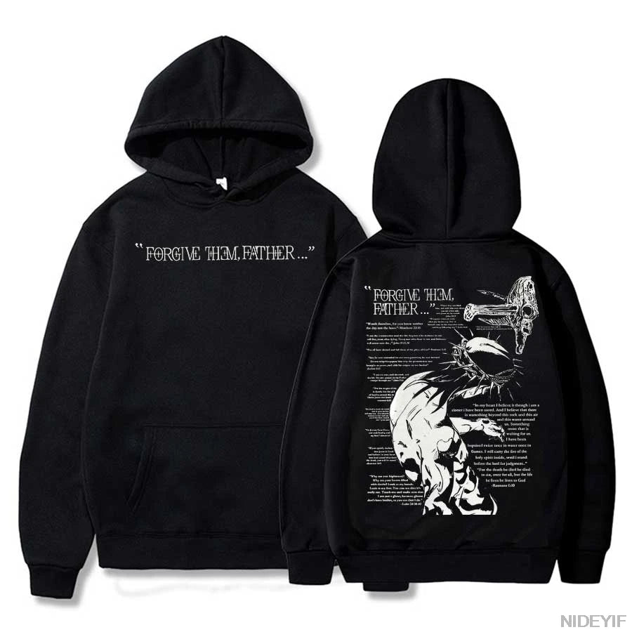 Christian Jesus Merch Forgive Them Father Bible Verse Hoodie Men Women Pullover Hiphop Streetwear Casual Sweatshirt Tops CJ2
