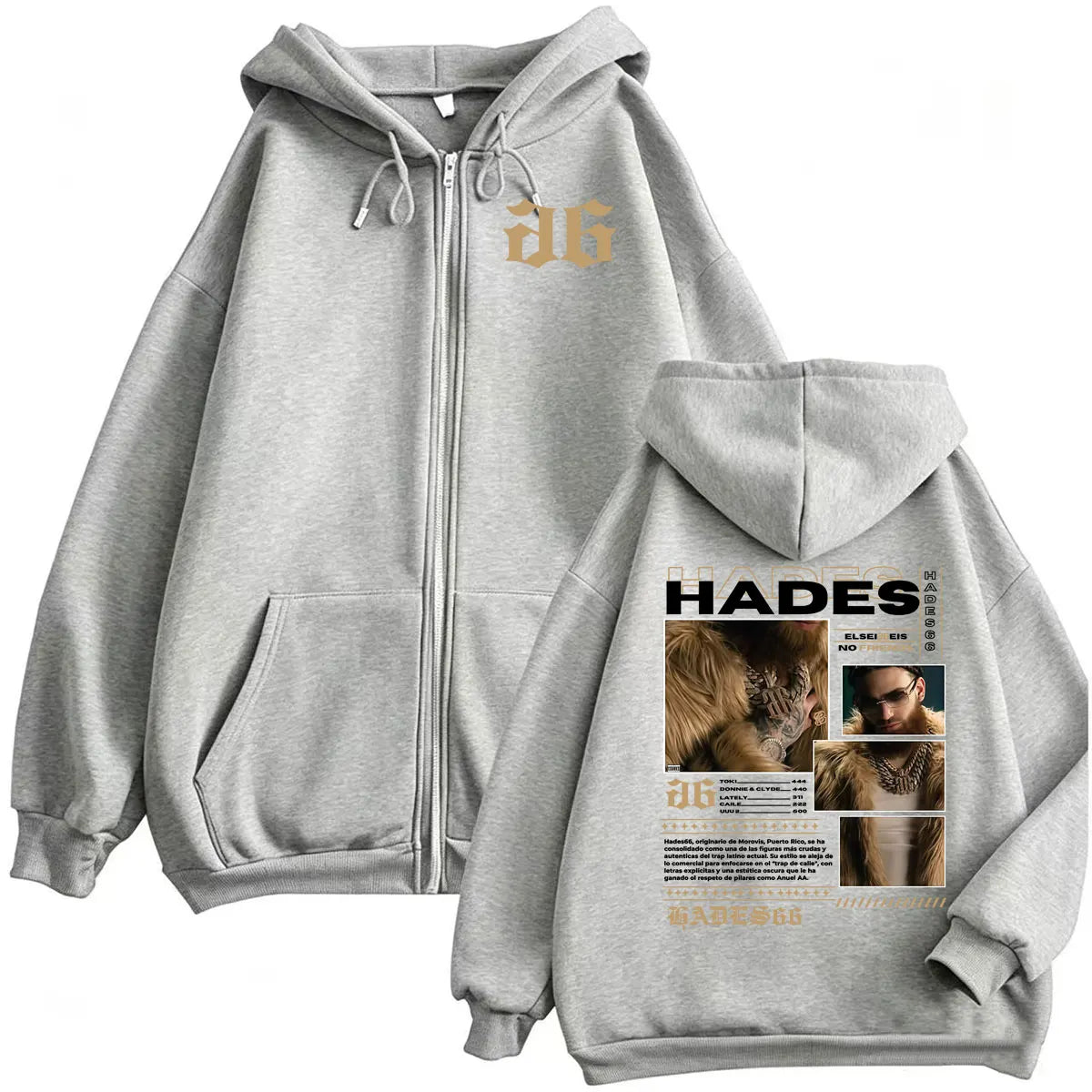 Hades66 Make Money Not Friends Zipper Hoodies Men's Hip Hop Pop Music Sweatshirts Jacket Coats High Quality Cozy Cardigan Hoodie