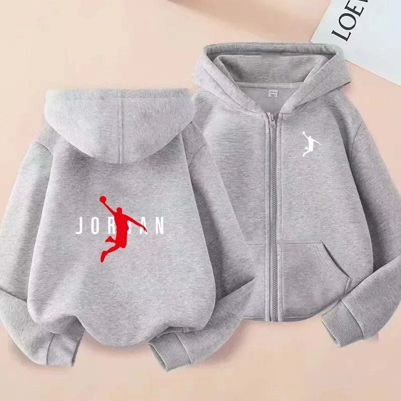 Children's Zipper Clothing Style Basketball Sweatshirt Fashion Idol star Coat Boys Girls 3-13 Yrs Hoodies Sports Casual Cardigan