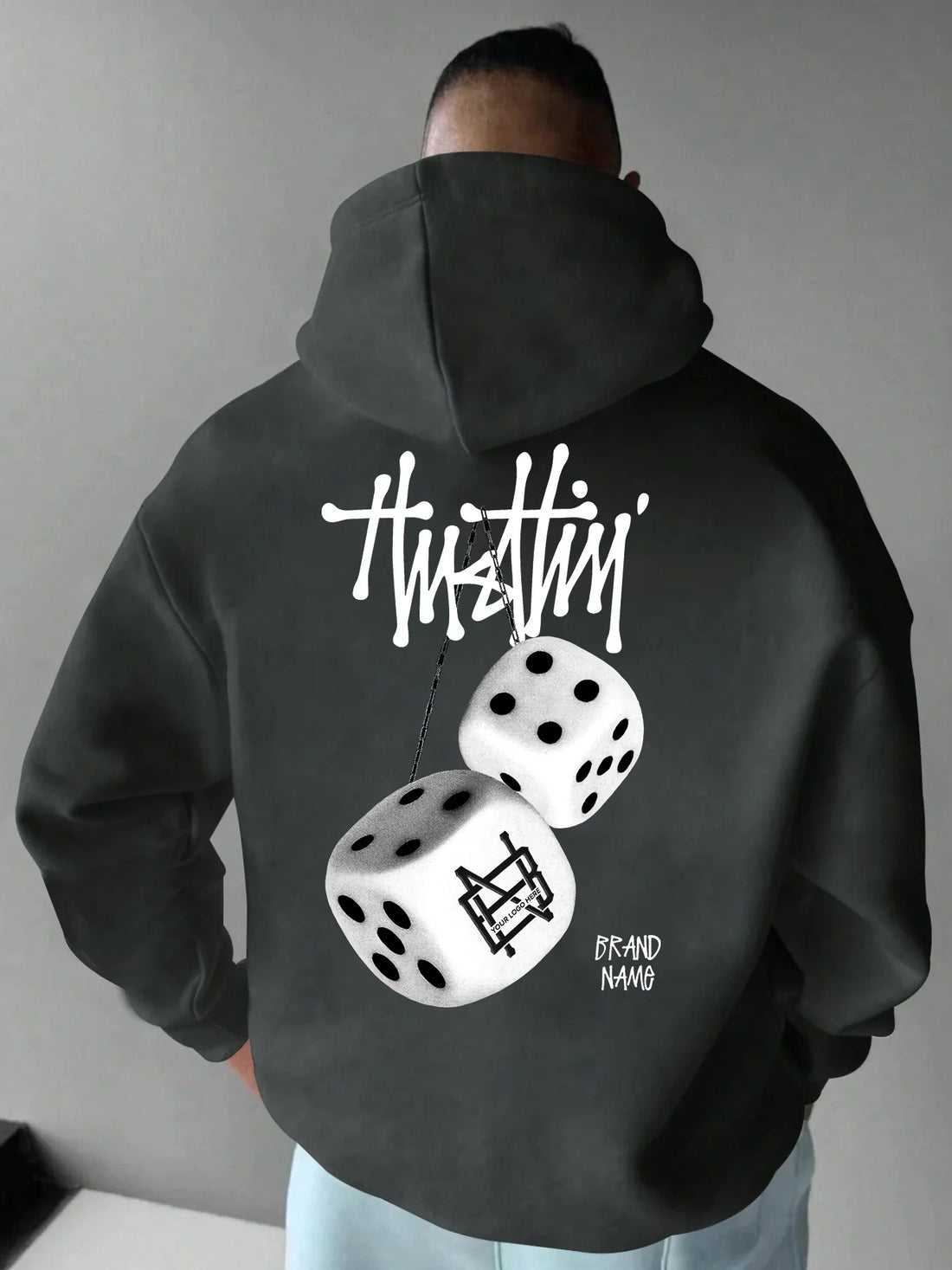 New Autumn and Winter Men's Hoodie Sweatshirt Geometric Pattern Printing Adult Street Casual Fashion Loose Long-Sleeved Top