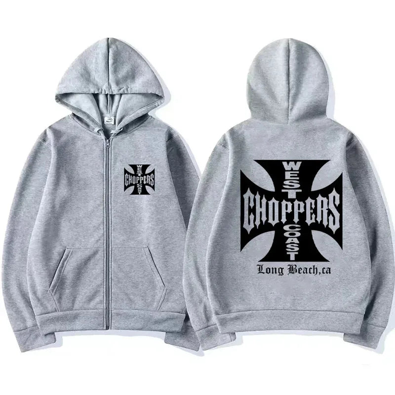 Paul Walker shirt West Coast Choppers retro printed hoodie men's fashion top hip-hop jacket zipper jacket hot selling streetwear