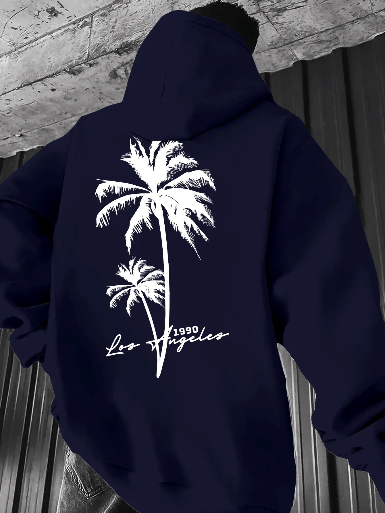 Coconut Tree Pattern Men's Fashion Printed Hooded Sweatshirt，Front and back printed hoodie, a fashionable and unique item
