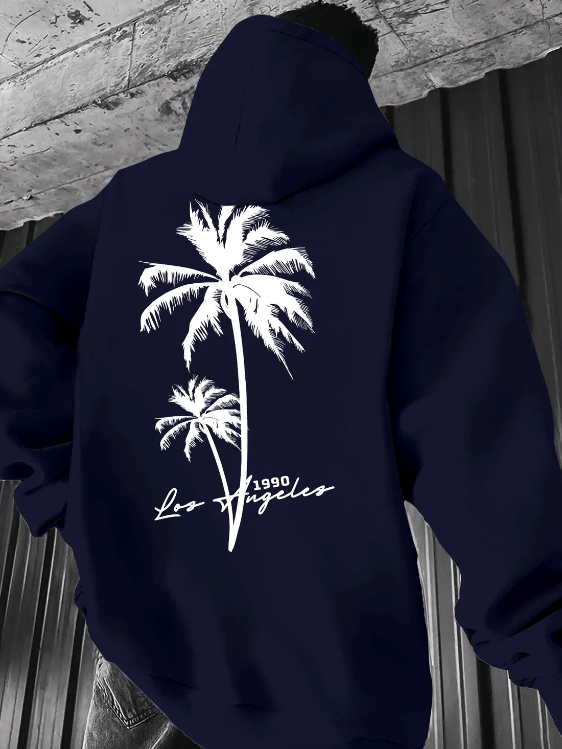 Coconut Tree Pattern Men's Fashion Printed Hooded Sweatshirt，Front and back printed hoodie, a fashionable and unique item