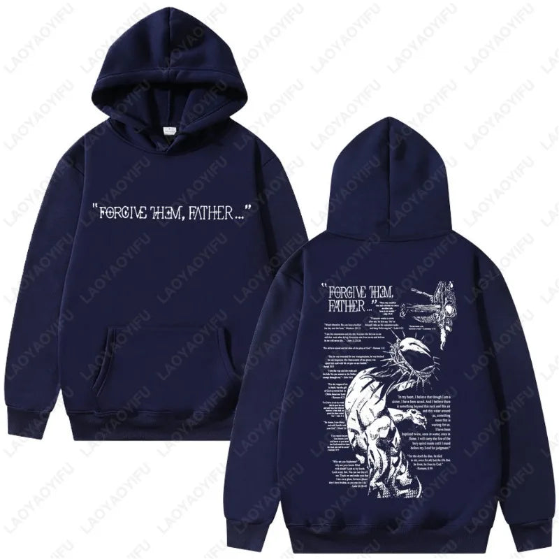 Christian Jesus Merch Forgive Them Father Bible Verse Hoodie Men Women Pullover Hiphop Streetwear Casual Sweatshirt Tops CJ2