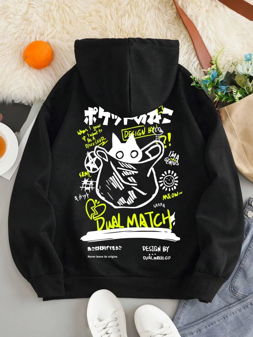 European and American Autumn Fashion Men's Personalized Graffiti Printed Comfortable Hoodie Outdoor High Street Hoodie
