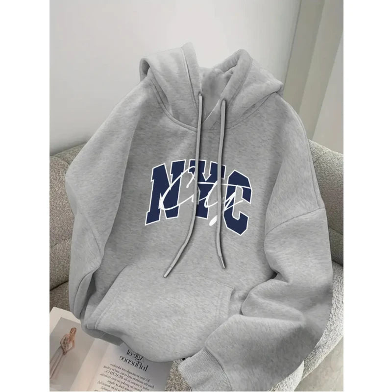 Hoodie Sweatshirt Men's Winter Loose Outerwear Youth New Style Overhead Clothing Male Fashion Spring Autumn