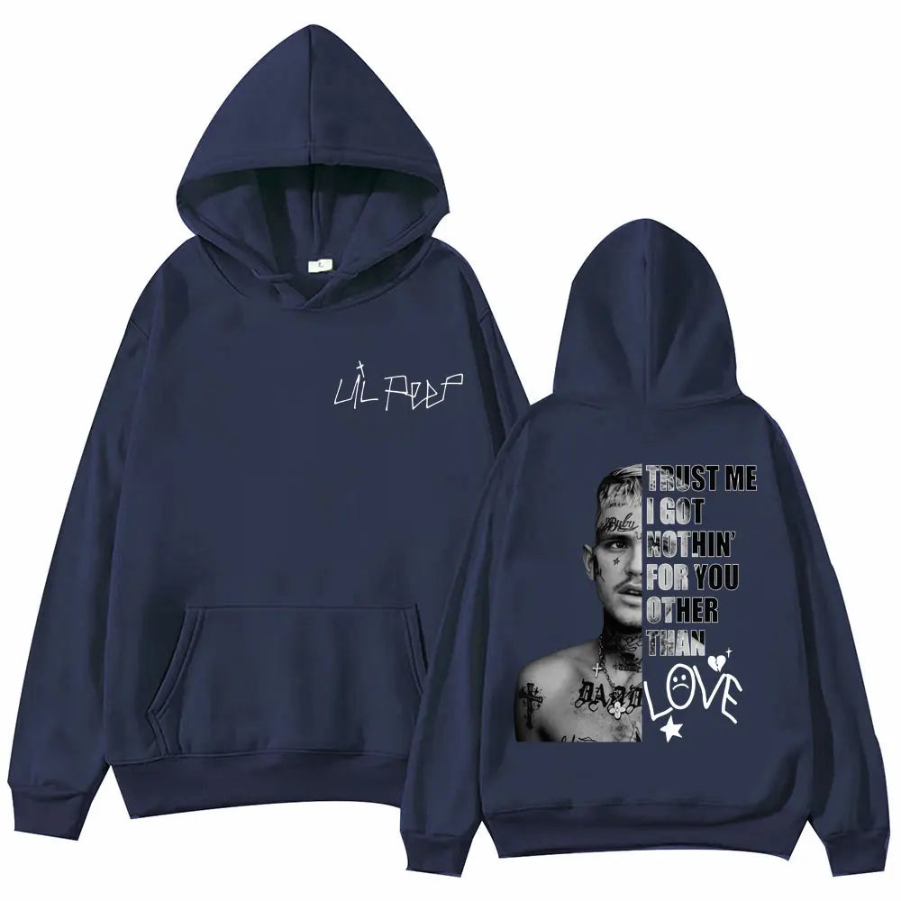 Rapper Lil Peep Merch Hoodies Men Women Clothing Hip Hop Vintage Pullovers Fashion Casual Oversized Hooded Sweatshirt Streetwear
