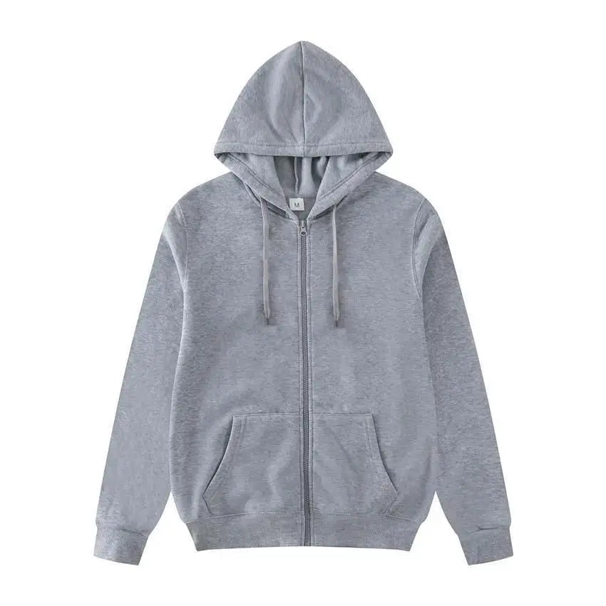 Women Men Oversized Zip Up Hoodie Sports Solid Loose Full Zipper Hooded Sweatshirt Casual Pocket Streetwear Soft Hooded Jacket
