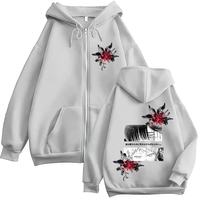 Anime The Summer Hikaru Died Hikaru Yoshiki Eyes Zipper Hoodies Men Women Fashion Zip Up Sweatshirts Long Sleeve Pullover Jacket