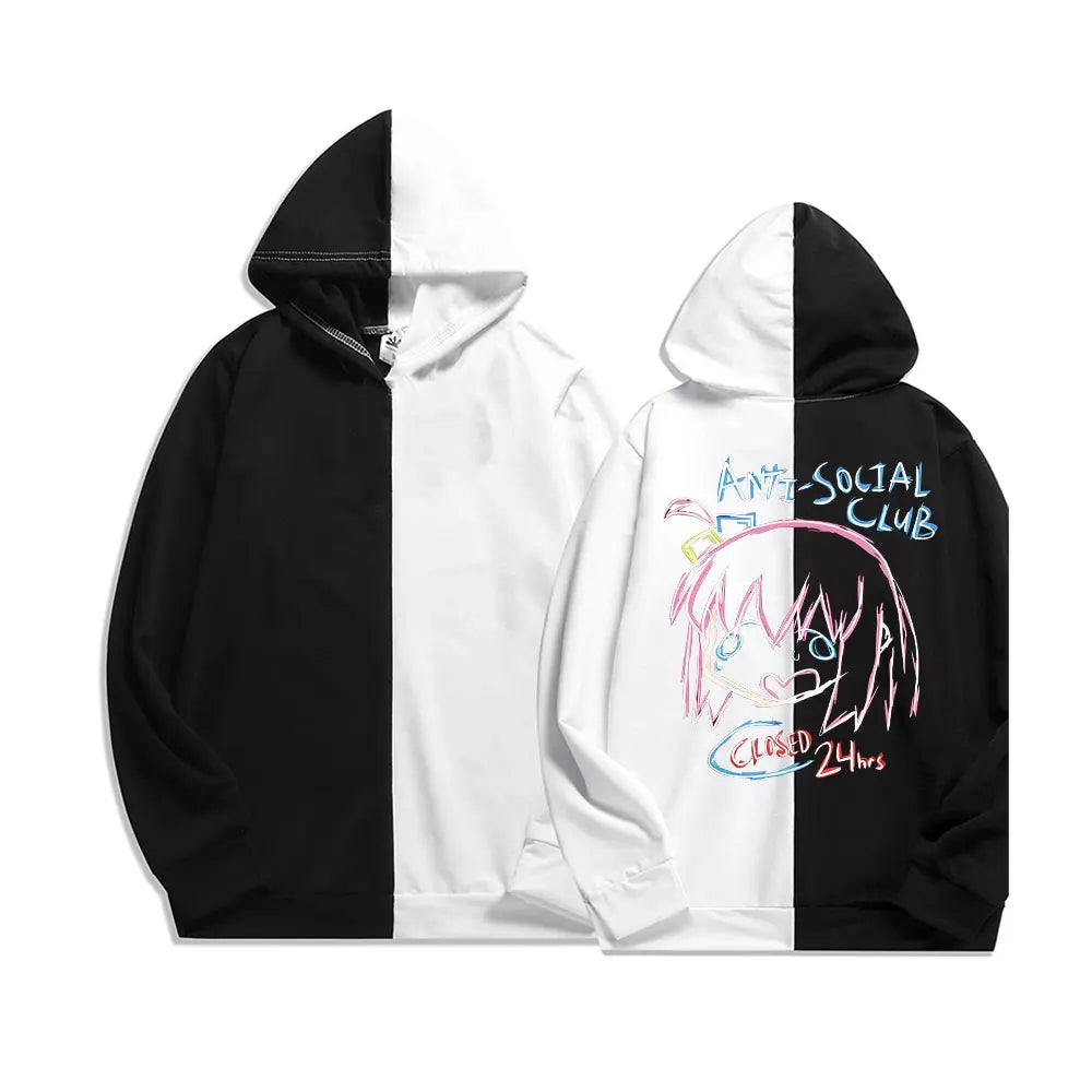Bocchi The Rock Printing Zipper Hoodie Men Women Casual Personality Hooded Jacket Zip Up Hoodies Sweatshirts