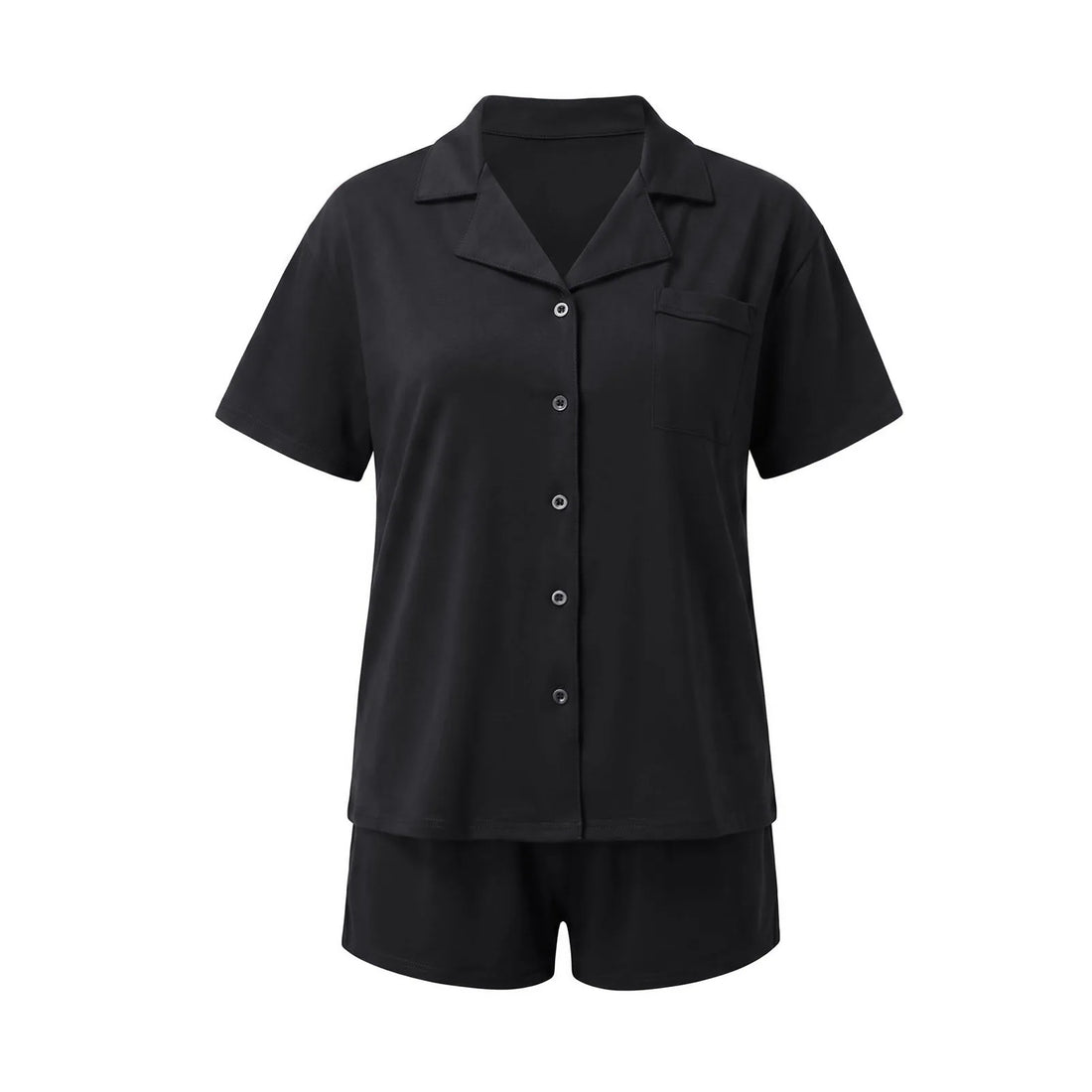 Hirigin Soft Loungewear Sleepwear 2 Piece Set Women Short Sleeve Button Down Pajama Set and Shorts For Home Casual Nightwear