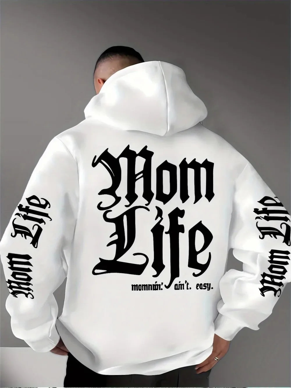 European and American New Men's Autumn Gothic Letter Print Comfortable Soft Hooded Sweatshirt Outdoor Urban Trend Top