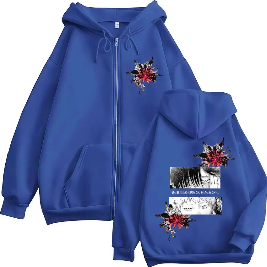 Anime The Summer Hikaru Died Hikaru Yoshiki Eyes Zipper Hoodies Men Women Fashion Zip Up Sweatshirts Long Sleeve Pullover Jacket