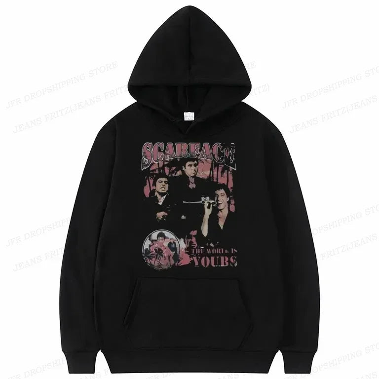 Movie Scarface Hoodies Men Women Fashion Hip Hop Hoodie Kids Coats Women Sweats Tony Montana Clothing Women's Tracksuits Girl