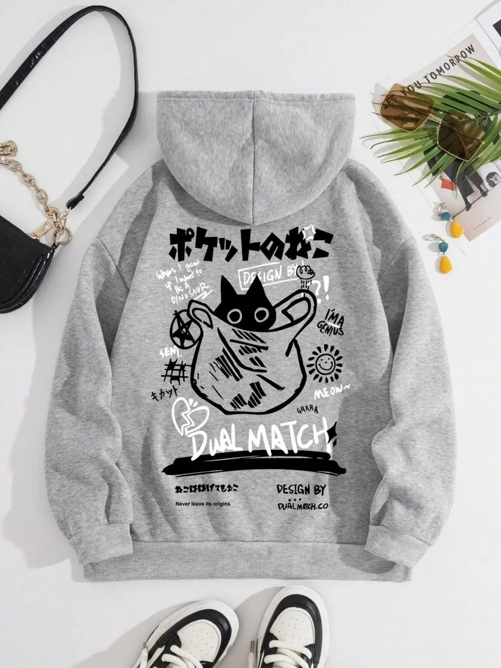 European and American Autumn Fashion Men's Personalized Graffiti Printed Comfortable Hoodie Outdoor High Street Hoodie
