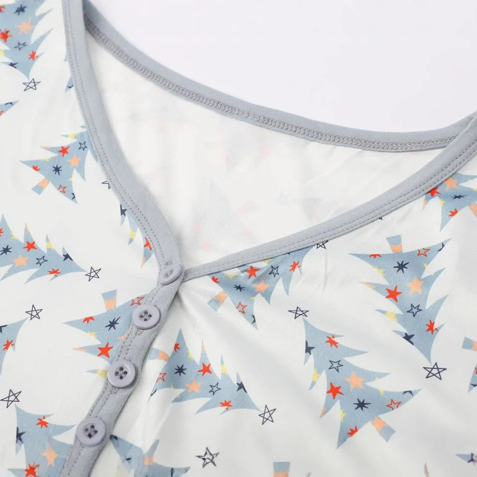 Holiday Outfits Pyjamas Christmas Tree Print Family Pajamas Set Adults Kids Matching Outfits Baby&Dog Romper 2 Pcs Suit Homewear