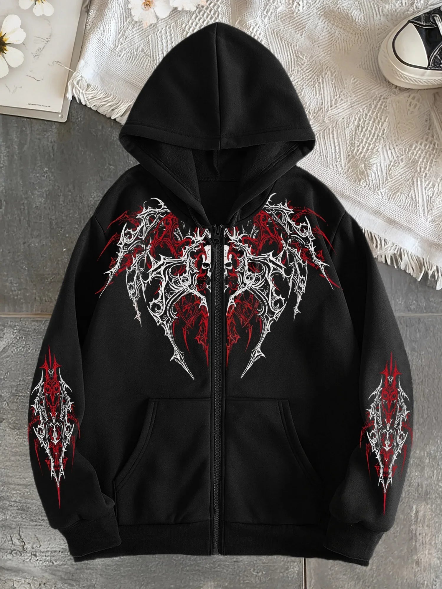New unisex original print zip-up hoodies stylish streetwear style ideal for casual occasions and perfect for school attire