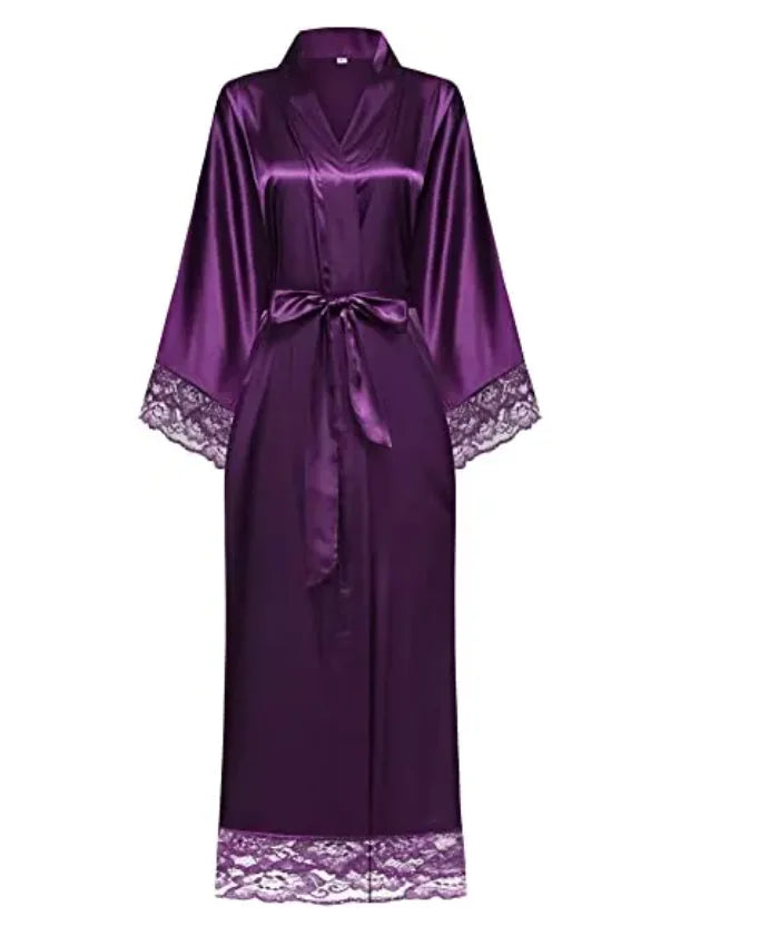 Women's Satin Kimono Bride Sleepwear Bridesmaid Robes Pajamas Bathrobe Nightgown Spa Bridal Robe Dressing Gown
